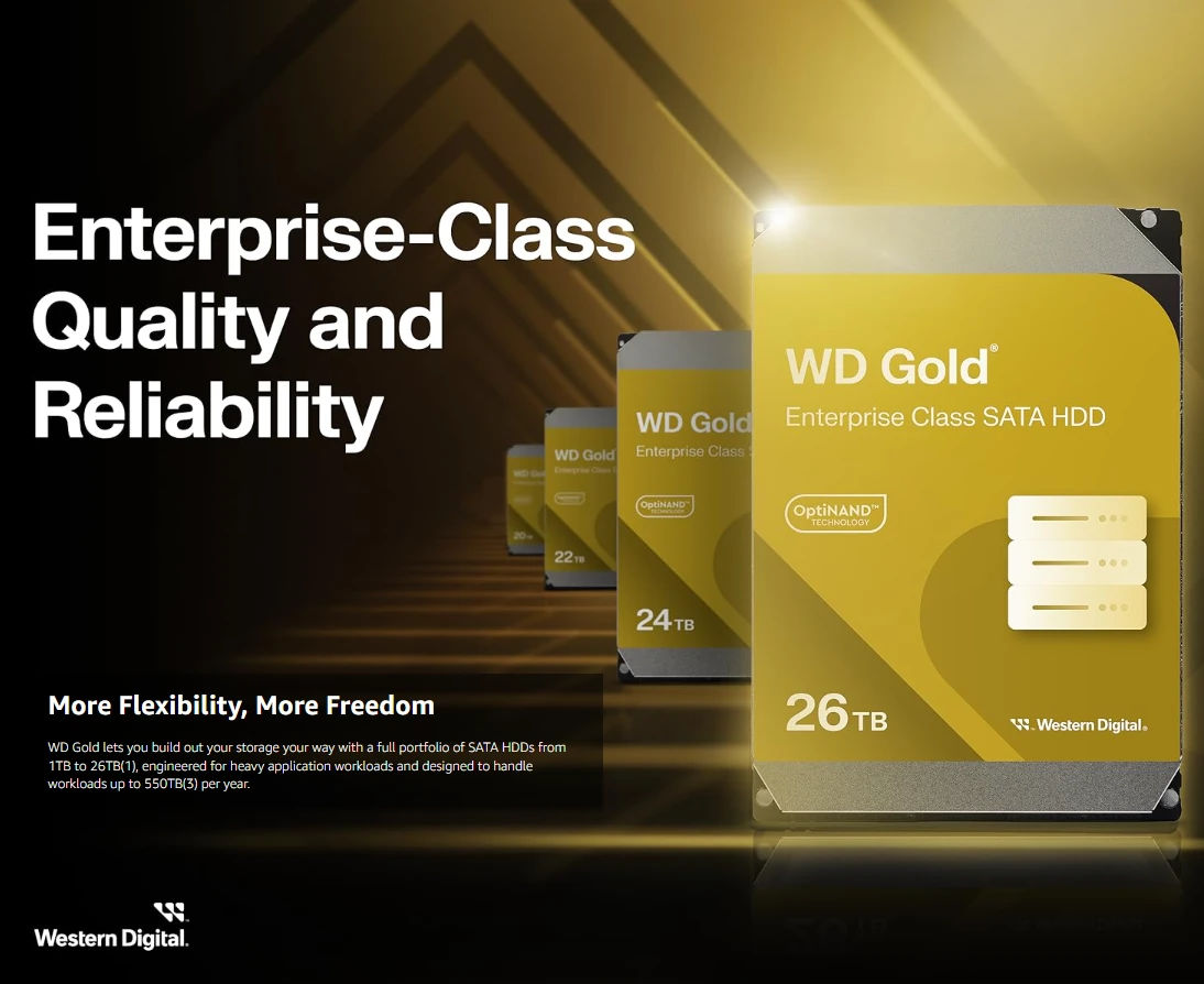 Principais recursos do HD SATA para servidor Western Digital WD Gold